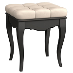 Пуф из массива бука с бежевой обивкой из велюра White Provence Black Provence варинант исполнения - 1 | Loft Concept в Ижевске