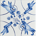 Плитка с узором 2 кота 2 пистолета варинант исполнения - 1 | Loft Concept в Ижевске