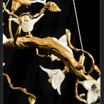 Люстра в виде золотой ветки с цветами и птичками Marvelous Garden варинант исполнения - 12 | Loft Concept в Ижевске