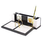 Настольный письменный набор из белого мрамора и змеевика Marble Accessory варинант исполнения - 2 | Loft Concept в Ижевске