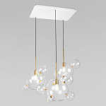 Люстра подвесная 3 лампы с прозрачными стеклянными шарами и золотыми деталями Giopato & Coombes варинант исполнения - 3 | Loft Concept в Ижевске