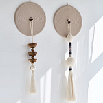 Аксессуар на стену диск из нитей Wall Decor White Thread Disc  варинант исполнения - 1 | Loft Concept в Ижевске
