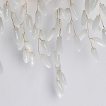 Бра золотого цвета с ветвями и белыми овальными стеклянными подвесками Droplet Chandelier варинант исполнения - 5 | Loft Concept в Ижевске