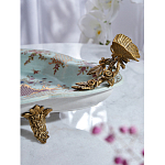 Блюдо овальное из голубого фарфора с ручками в виде бабочек и цветочным рисунком Blue Garden варинант исполнения - 5 | Loft Concept в Ижевске