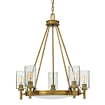  Люстра с 5-ю цилиндрическими плафонами из стекла с пузырьками Hinkley варинант исполнения - 7 | Loft Concept в Ижевске