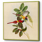 Постер на холсте с изображением птиц и цветов Blooming Birds Poster варинант исполнения - 2 | Loft Concept в Ижевске