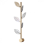 Бра с золотистой вертикальной трубкой и декоративными прозрачными листьями из стекла Sylva  варинант исполнения - 1 | Loft Concept в Ижевске