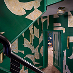 Обои ручная роспись в стиле Арт-деко Symphony Original colourway on Jade silk dupion варинант исполнения - 1 | Loft Concept в Ижевске