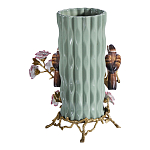 Ваза с птицами и цветами из фарфора с бронзовыми элементами Garden of Eden варинант исполнения - 2 | Loft Concept в Ижевске