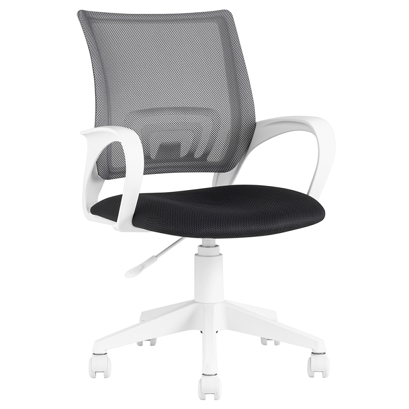 Офисное кресло с основанием из белого пластика Desk chairs Black Черный Белый Офисное кресло с основанием из белого пластика Desk chairs Black Черный Белый в Ижевске | Loft Concept