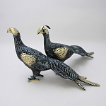 Статуэтка бронзовая пара Павлины синие Bronze Birds варинант исполнения - 2 | Loft Concept в Ижевске