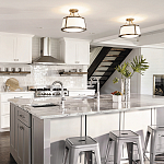 Потолочный светильник со светлым текстильным абажуром Hinkley варинант исполнения - 6 | Loft Concept в Ижевске