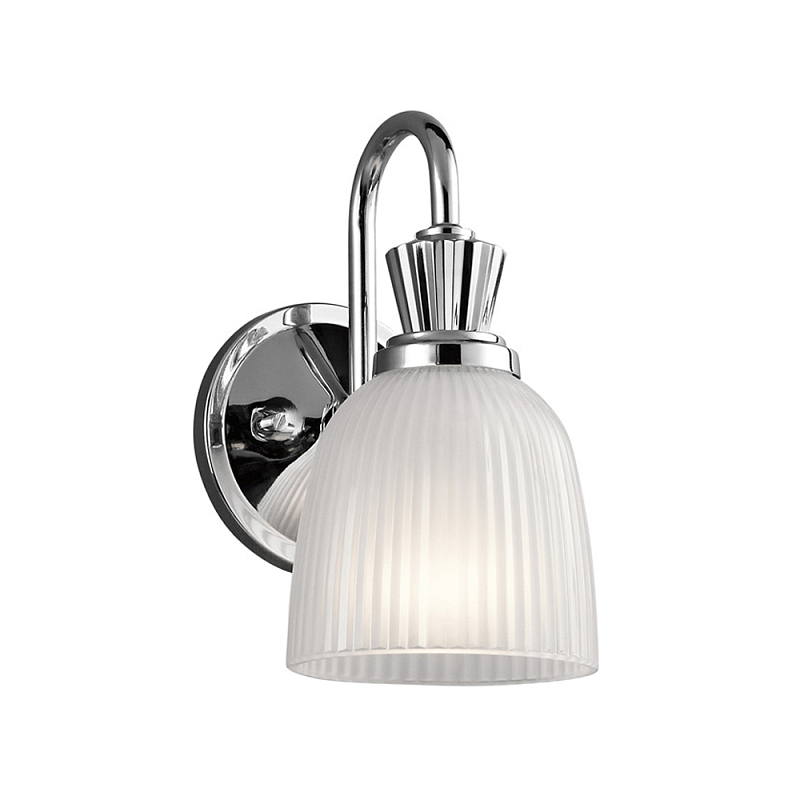 Бра с матовым ребристым плафоном в форме колокола Kichler Хром Белый в Ижевске | Loft Concept 