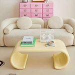 Дизайнерский журнальный стол жёлтый округлой формы Bonyn варинант исполнения - 2 | Loft Concept в Ижевске