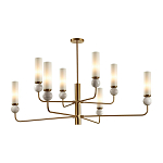 Люстра на штанге с 8-ю цилиндрическими матовыми плафонами и шарами из камня Orb Essence варинант исполнения - 1 | Loft Concept в Ижевске