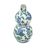 Ваза фигурная с сине-зелеными узорами распустившихся цветов Blossoming Spring варинант исполнения - 2 | Loft Concept в Ижевске