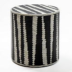 Приставной круглый столик с инкрустацией Black and White Geometry Stool варинант исполнения - 1 | Loft Concept в Ижевске