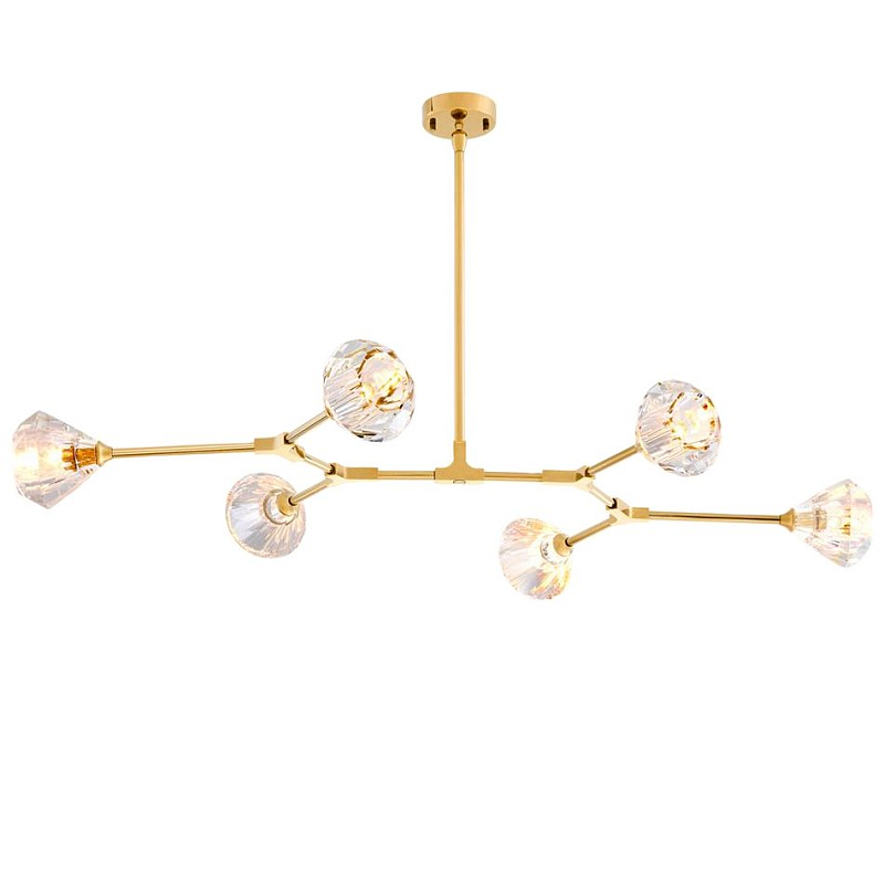 Люстра Chandelier Salasco Gold Золотой Прозрачный (Transparent) в Ижевске | Loft Concept 