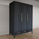 Большой Шкаф Primo Черный дуб с 3 дверьми и 3 выдвижными ящиками варинант исполнения - 4 | Loft Concept в Ижевске