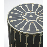 Приставной круглый столик с инкрустацией Mandika Bone Inlay Gray варинант исполнения - 1 | Loft Concept в Ижевске