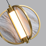 Подвесной светильник с круглым плафоном из искусственного алебастра в бронзовой оправе Marbella варинант исполнения - 5 | Loft Concept в Ижевске