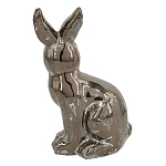 Статуэтка заяц из текстурированной терракоты и покрытый глянцевой краской под бронзу Rabbit Charm  варинант исполнения - 2 | Loft Concept в Ижевске