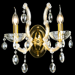 Бра с двумя лампами и крупными хрустальными подвесками на золотом основании Crystal lamps варинант исполнения - 2 | Loft Concept в Ижевске