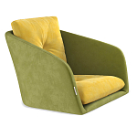 Стул с мягкой обивкой из велюра и подъемно-поворотным механизмом на колесиках Mason Green and Yellow варинант исполнения - 2 | Loft Concept в Ижевске
