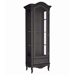 Витрина черная однодверная из массива бука с 4-мя полками и ящиком Black Provence варинант исполнения - 2 | Loft Concept в Ижевске