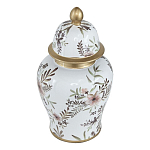 Ваза с нежным цветочным узором в пастельных тонах и крышкой с золотым акцентом Chinoiserie Ceramics варинант исполнения - 1 | Loft Concept в Ижевске