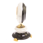 Часы настольные бронзовые из натуральных камней Мрамор и Змеевик Stone Clock варинант исполнения - 3 | Loft Concept в Ижевске