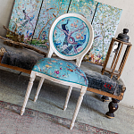 Стул из массива бука с изображением птиц и цветов Turquoise Beige Chinoiserie Garden Chair варинант исполнения - 6 | Loft Concept в Ижевске