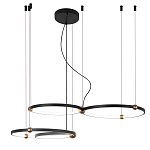 Люстра подвесная светодиодная с 4-мя кольцами черный металл Ring Horizontal варинант исполнения - 2 | Loft Concept в Ижевске