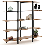 Стеллаж из массива дуба и стали Robson Rack Industrisal Metal Rust варинант исполнения - 2 | Loft Concept в Ижевске