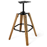 Барный стул со спинкой и металлической подставкой на 4-х деревянных ножках Коричневый Велюр Vendramin Chair варинант исполнения - 5 | Loft Concept в Ижевске