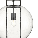 Подвесной светильник в форме шара из прозрачного стекла на линейном черном каркасе  Glass Ball with Seeds варинант исполнения - 1 | Loft Concept в Ижевске