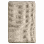 Плед из шерсти бежевого цвета с бахромой Waffle Comfort варинант исполнения - 1 | Loft Concept в Ижевске