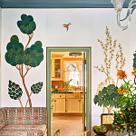 Обои с вышивкой ручной работы Mughal Trees Original colourway on linen варинант исполнения - 7 | Loft Concept в Ижевске