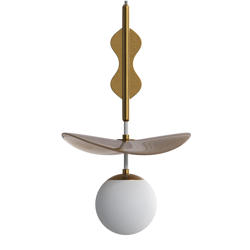 Подвес Bloomy 2 Бежевый Белый Латунь в Ижевске | Loft Concept 