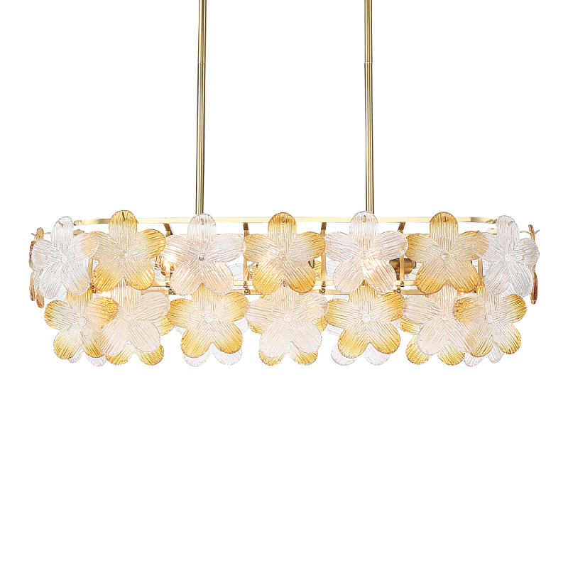 Люстра овальная с цветочными мотивами Light Floral Glow Прозрачный Янтарный Золотой в Ижевске | Loft Concept 