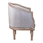 Кресло низкое с мягкой обивкой из велюра на 4-х деревянных ножках Emile Armchair grey варинант исполнения - 2 | Loft Concept в Ижевске