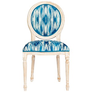 Стул с голубым узором Ikat Pattern