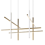 Люстра с 8-ю пересекающимися цилиндрическими плафонами на тонких тросах Trumpet tube варинант исполнения - 1 | Loft Concept в Ижевске