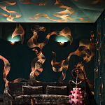 Обои с вышивкой ручной работы Plume Original colourway on velvet варинант исполнения - 2 | Loft Concept в Ижевске