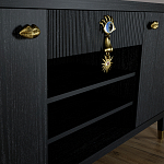 Комод-буфет Elsa Dreams Black с открытыми полками   варинант исполнения - 4 | Loft Concept в Ижевске