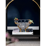 Чаша из прозрачного стекла на бронзовых ножках с фигурками попугаев Eden Garden варинант исполнения - 2 | Loft Concept в Ижевске