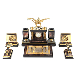 Настольный письменный набор из яшмы и долерита с декором Двуглавый орел Manager Organizer варинант исполнения - 1 | Loft Concept в Ижевске