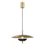 Подвесной светильник с золотым металлическим плафоном округлой формы и декоративным элементом из чёрного мрамора Midnight Grace  варинант исполнения - 1 | Loft Concept в Ижевске