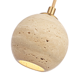 Подвесной светильник с шарообразным плафоном из травертина Shaw Marble Lighting варинант исполнения - 3 | Loft Concept в Ижевске