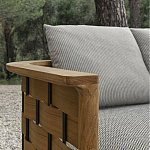 Дизайнерский уличный диван из массива дерева с плетеной спинкой PALINFRASCA Sofa варинант исполнения - 9 | Loft Concept в Ижевске